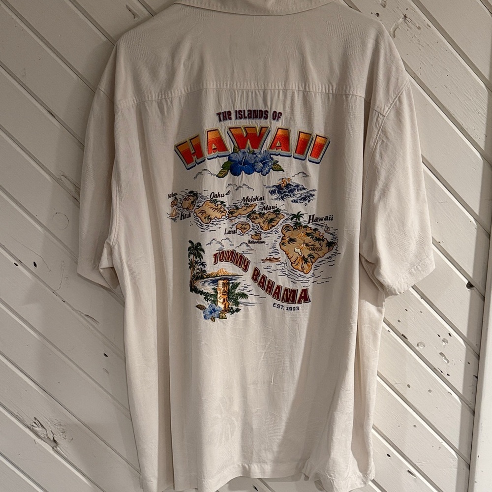 Tommy Bahama Cream Casual Button Down Shirt - Picture 3 of 4